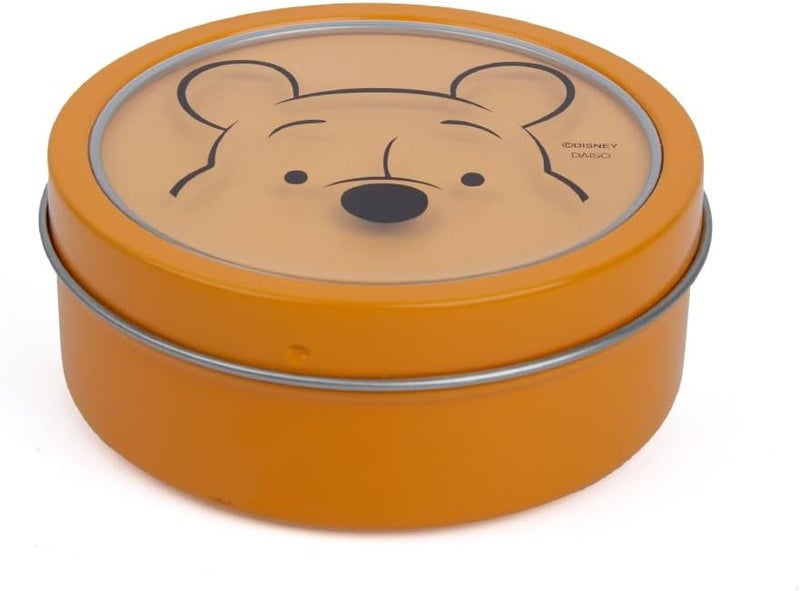 DAISO Winnie The Pooh Round Magnetic Case - Orange Cute Storage Container - Image 3